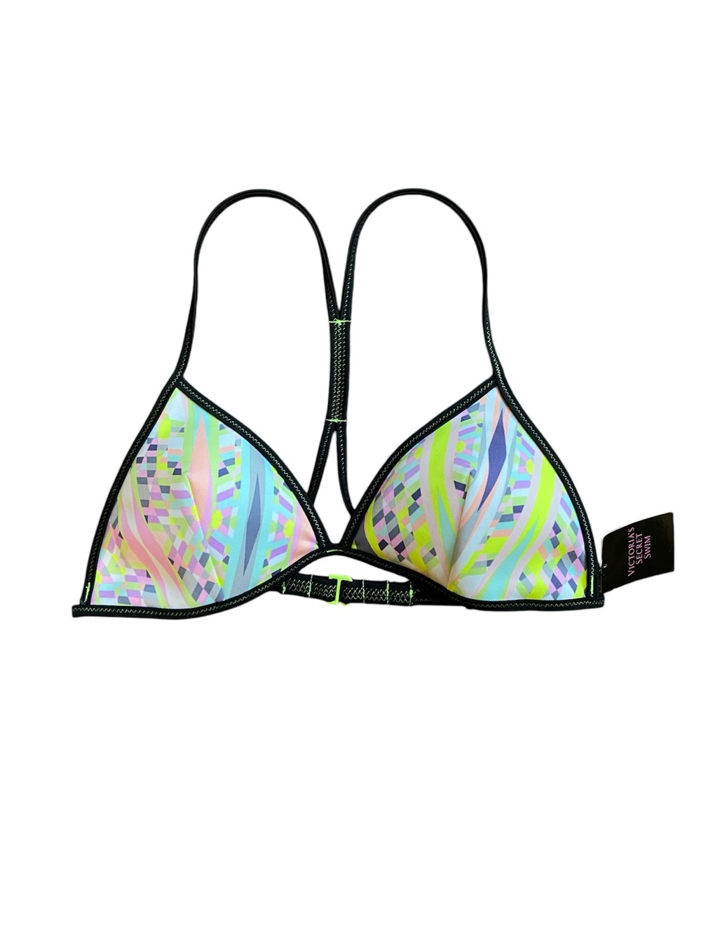 NWT Victoria’s Secret Geometric Triangle Bikini Top Women's Size Small Neon